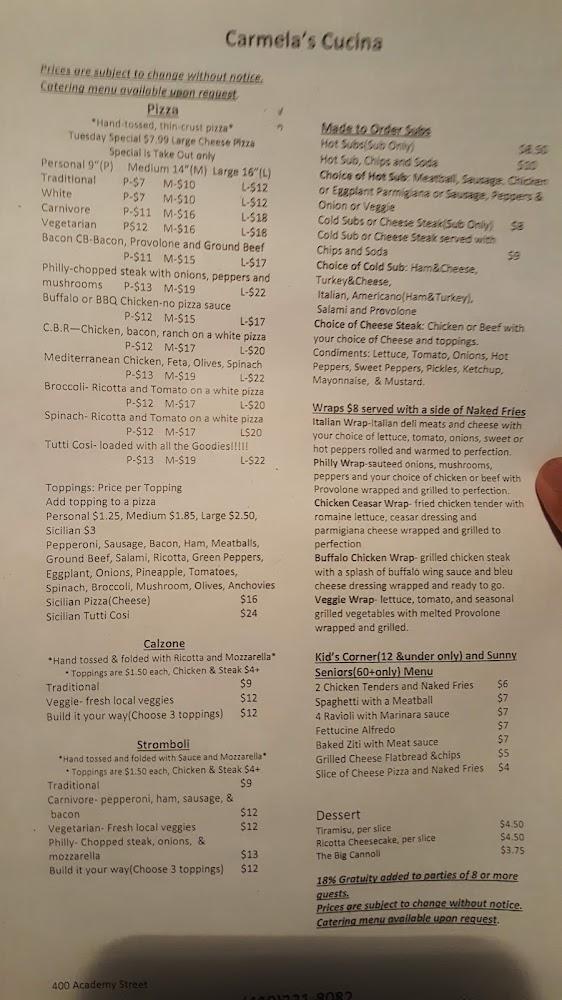 Carmela's Cucina Menu image 3