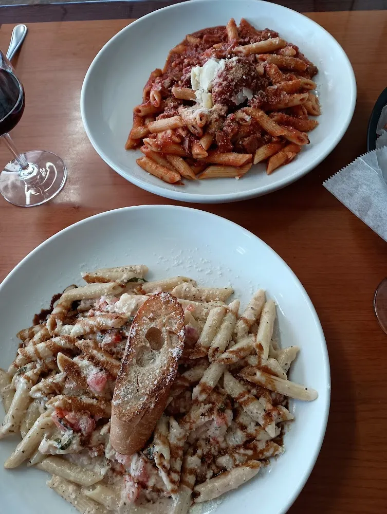 Nonna's Sunday Sauce Top Crab and Shrimp Bruschetta Pasta Bottom